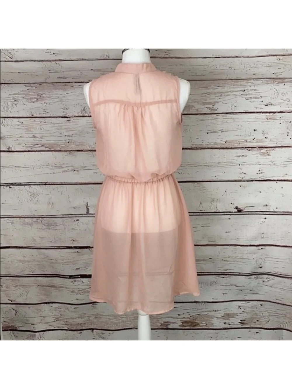 R & B Sheer Pink Sleeveless Dress Medium